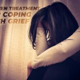 depressed women sitting in the dark room, alone, sadness, dealing with grief