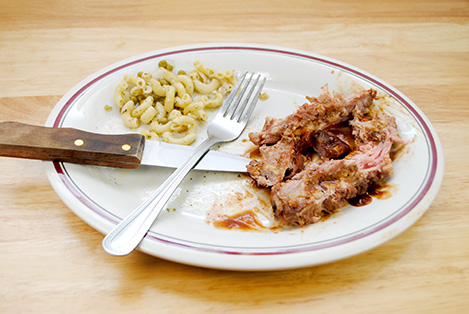 dinner of pork and pasta