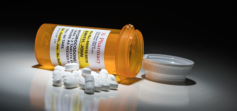 pill bottle of hydrocodone